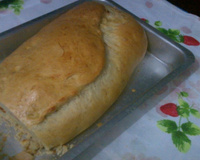 Pão de cebola e calabresa