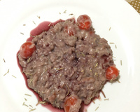 Risoto de calabresa com catupiry e tomate cereja