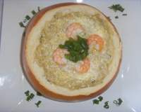 Risoto de Camarão e Gorgonzola no Pão Italiano - Risoto do Feu
