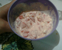 Doce morangos com suspiro