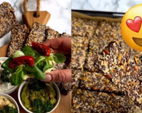 Só semente e água nessa receita: substitua a torradinha por esse biscoito funcional, o seu intestino agradece!