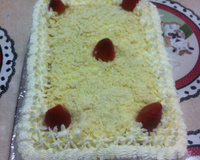 Bolo de morango com chocolate branco