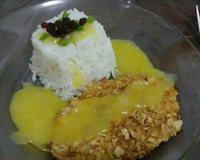 Filé de peixe assado com molho de laranja