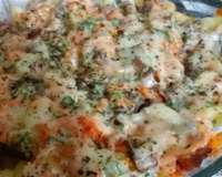 Batatas gratinadas com bacon