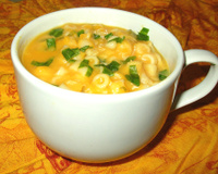 Caldo de abóbora com massinha