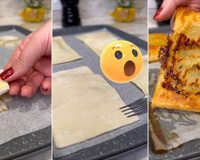 Sirva um folhado diferente no fim de semana: a massa vai por cima do recheio e ao forno!