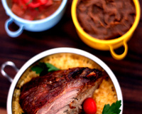 Copa lombo assado com cuscuz nordestino