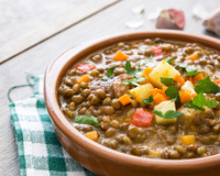 Sopa de lentilha para reveillon