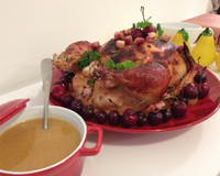 Fiesta Seara com molho de laranja e croutons de bacon