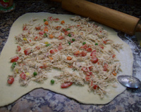 Baguetes recheado de frango com legumes