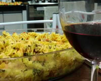 Macarrão ao forno com bacon e mussarela