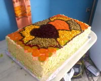 Torta salgada de pão de forma de frango