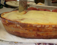 Lasanha com massa de pastel