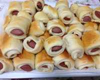 Enroladinho de presunto e queijo