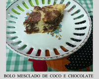 Bolo mesclado de coco e chocolate do Lúcio Cezar