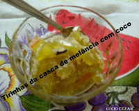 Tirinhas de casca de melancia com coco