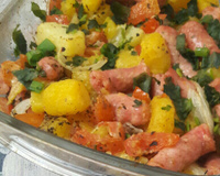 linguiça de frango ao forno