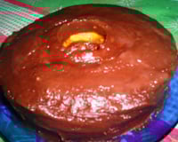 Bolo de cenoura com cobertura de chocolate suave