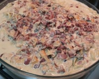 Macarrão aos 4 queijos e bacon