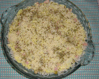 Arroz com presunto e requeijão cremoso