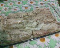 Filé de merluza com batata no forno