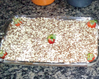 Pavê de morango com chocolate