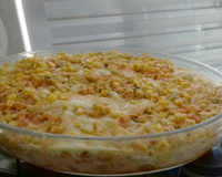 Macarronada de frango com creme de leite