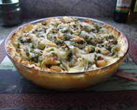 Torta de batata com bacalhau