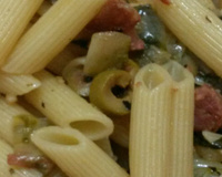 Macarrão com escarola para João Victor