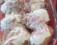 Batatas empanadas e gratinadas