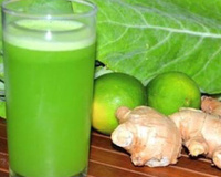 Suco de couve com laranja e gengibre