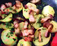 Batata souté com bacon