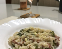 Risoto de carne seca com couve