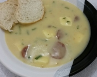 Sopa de batata com calabresa