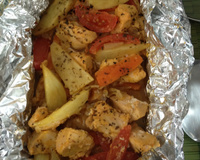 Papelote de frango com legumes