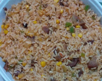 Arroz carreteiro de carne assada