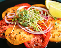 Sempre faço esse carpaccio de tomate que aprendi com um italiano quando recebo uma visita surpresa: receita é saborosa e fica pronta em poucos minutos