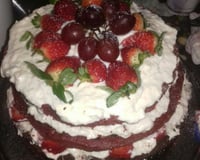 Bolo red velvet com mousse creamcheese