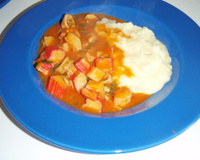 Lulas com kani kama ao coco