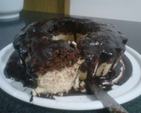 Bolo de micro-ondas mesclado