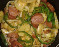 Calabresa com batata na panela de pressão