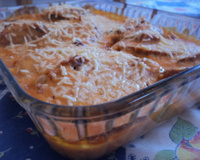 Lagarto ao molho de legumes gratinado