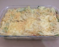 Macarrão de brócolis e Bacon com Molho Branco