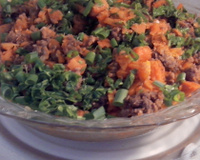 Carne com abobrinha no micro-ondas