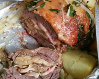 Fraldinha recheada ao molho de requeijão e bacon