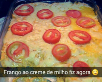 Frango com creme de milho