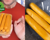 Salsicha vegana saudável (sem cenoura!) é perfeita para fazer aquele cachorro quente que todo mundo ama!