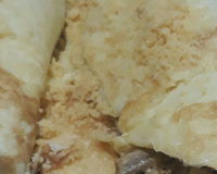 Panqueca de carne seca ao molho branco