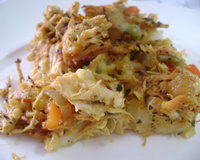 Torta colorida de frango