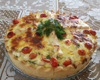 Quiche de palmito e alho-poró